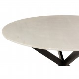 DINING TABLE WHITE MARBLE BLACK METAL LEG 120 - DINING TABLES
